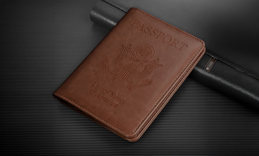 Image 4:  RFID Multi-function Passport Anti-theft Anti-scanning Wallet Passport Holder 