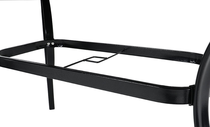 Image 18: Black Tempered Glass Coffee Table with Umbrella Hole 