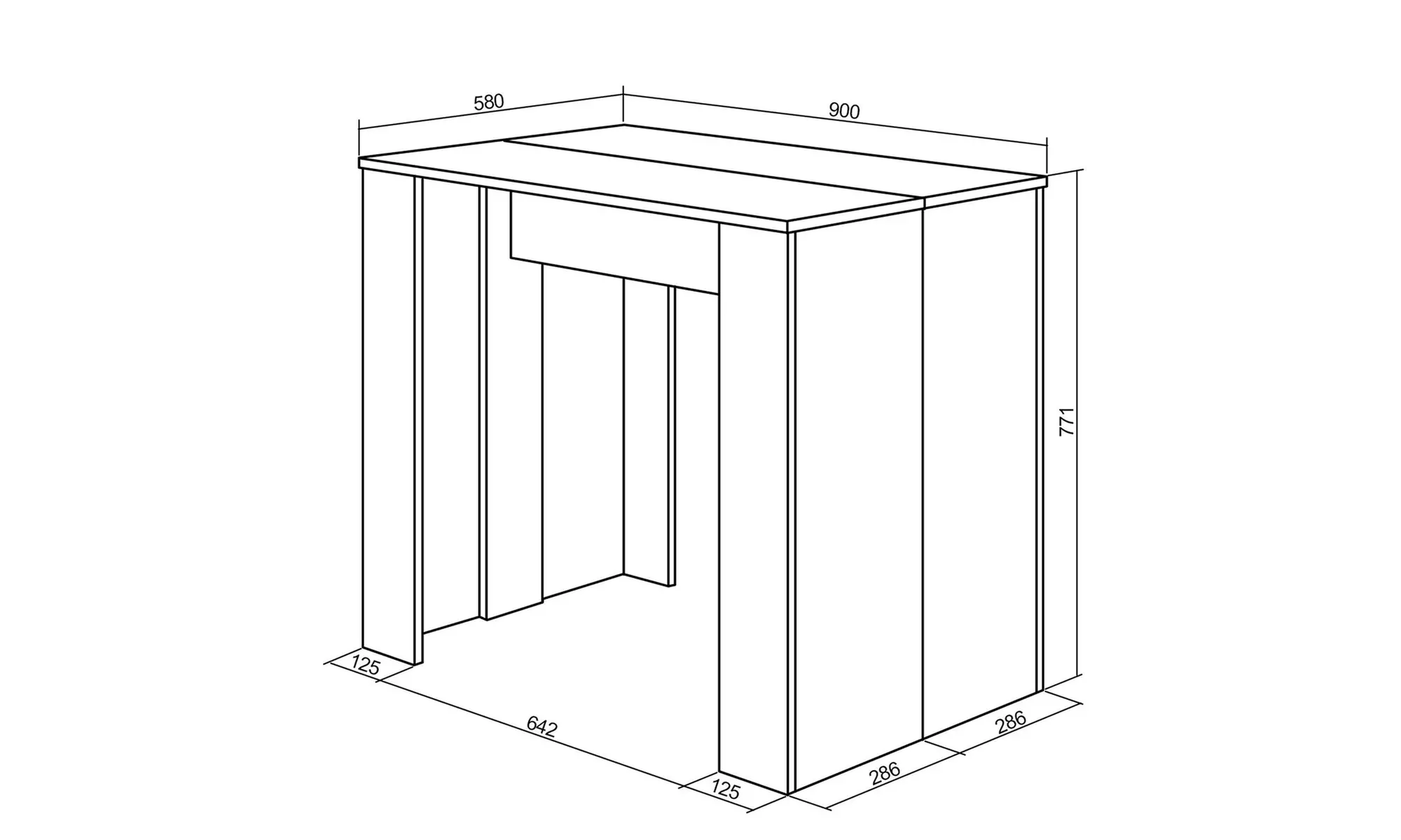 Extendable Console Table for 10 or 12 Diners