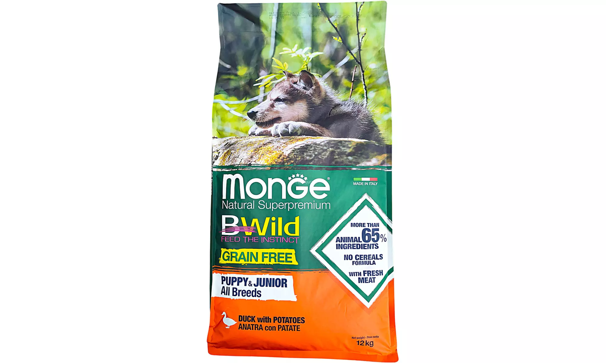 Alimento per cani cuccioli e adulti Monge Bwild Grain Free da 12 kg