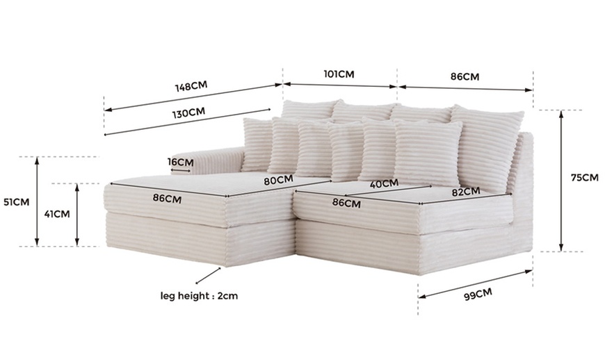 Image 34: Canapé d'angle "Kendari" de Kocoon en velours côtelé