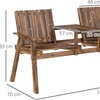 Image 15: Outsunny 2-Seater Wooden Bench with Centre Table