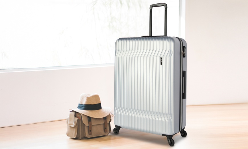 Image 26: Set of Three Hard-Shell ABS Suitcases