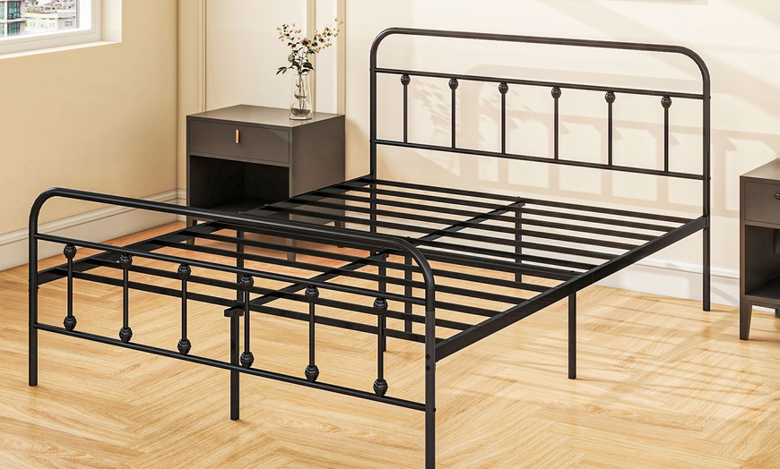 Image 5: HomCom Metal Bed Frames in Various Sizes and Colours