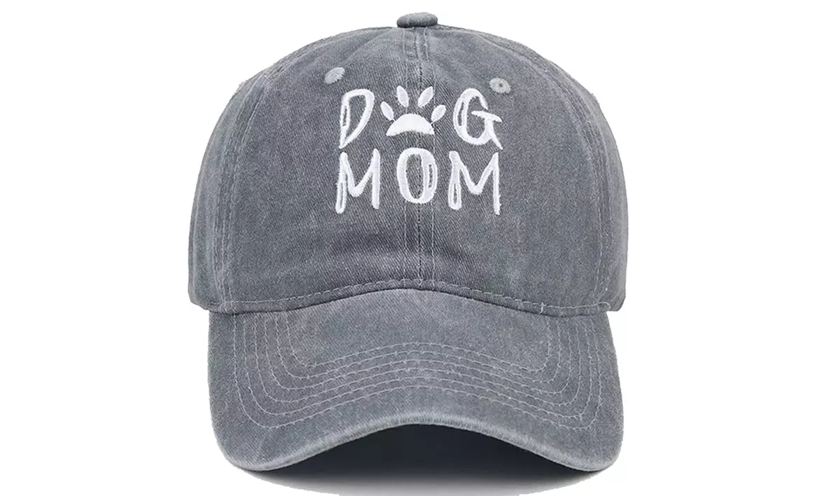 Pure Cotton "Dog Mom" Baseball Cap Hat