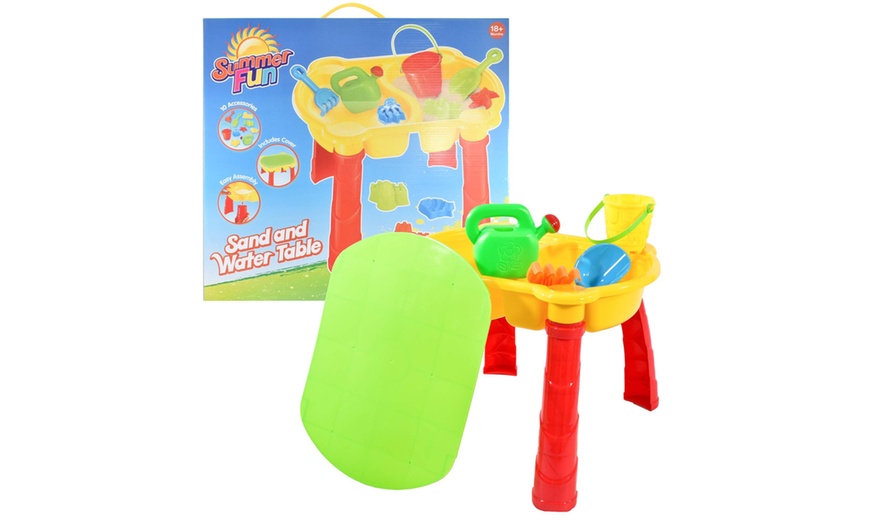 Image 1: KandyToys Sand and Water Table with Lid and Accessories