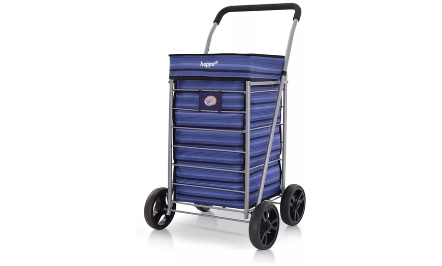 Image 10: Hoppa Lightweight Four or Six Wheel Folding Shopping Trolley