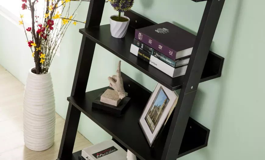 Image 6: Five-Tier Ladder Bookcase Shelf
