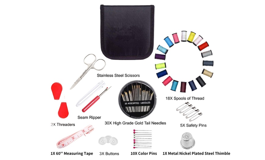 Image 5: Premium 72 Piece Travel Sewing Kit