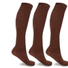 Image 9: 3-6 Pairs Knee-High Solid Compression Socks for Men & Women Graduated 15-20 mmHg