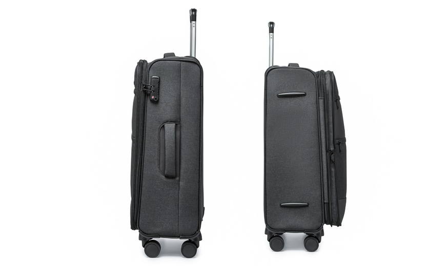 Image 13: Individual or 3 piece Soft Shell Suitcase Set