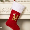 Image 6: Red Flannel Christmas Stocking with Letter Design