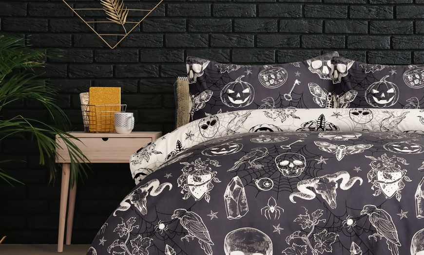 Image 3: Smart Living Reversible Mystical Gothic Duvet Cover and Pillowcases