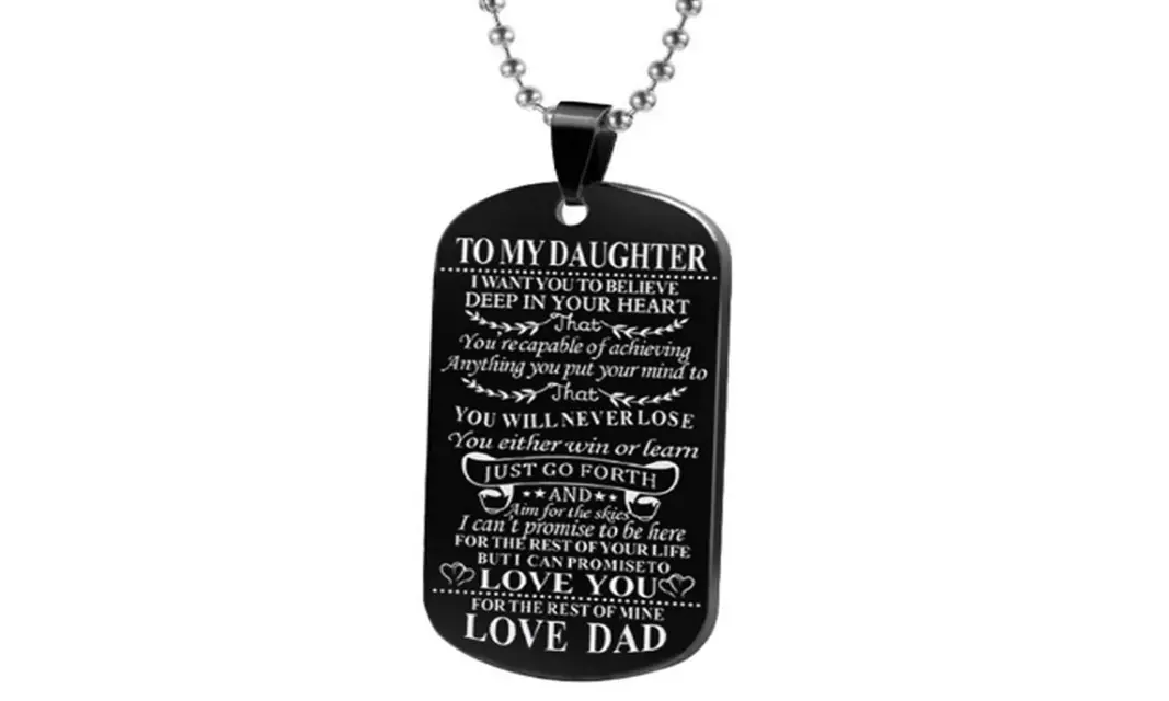 To My Son or To My Daughter Black-Plated Dog Tag Necklace
 - Second Medium