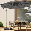 Image 1: Large 3m Grey Cantilever Parasol with Multiple Base Styles 