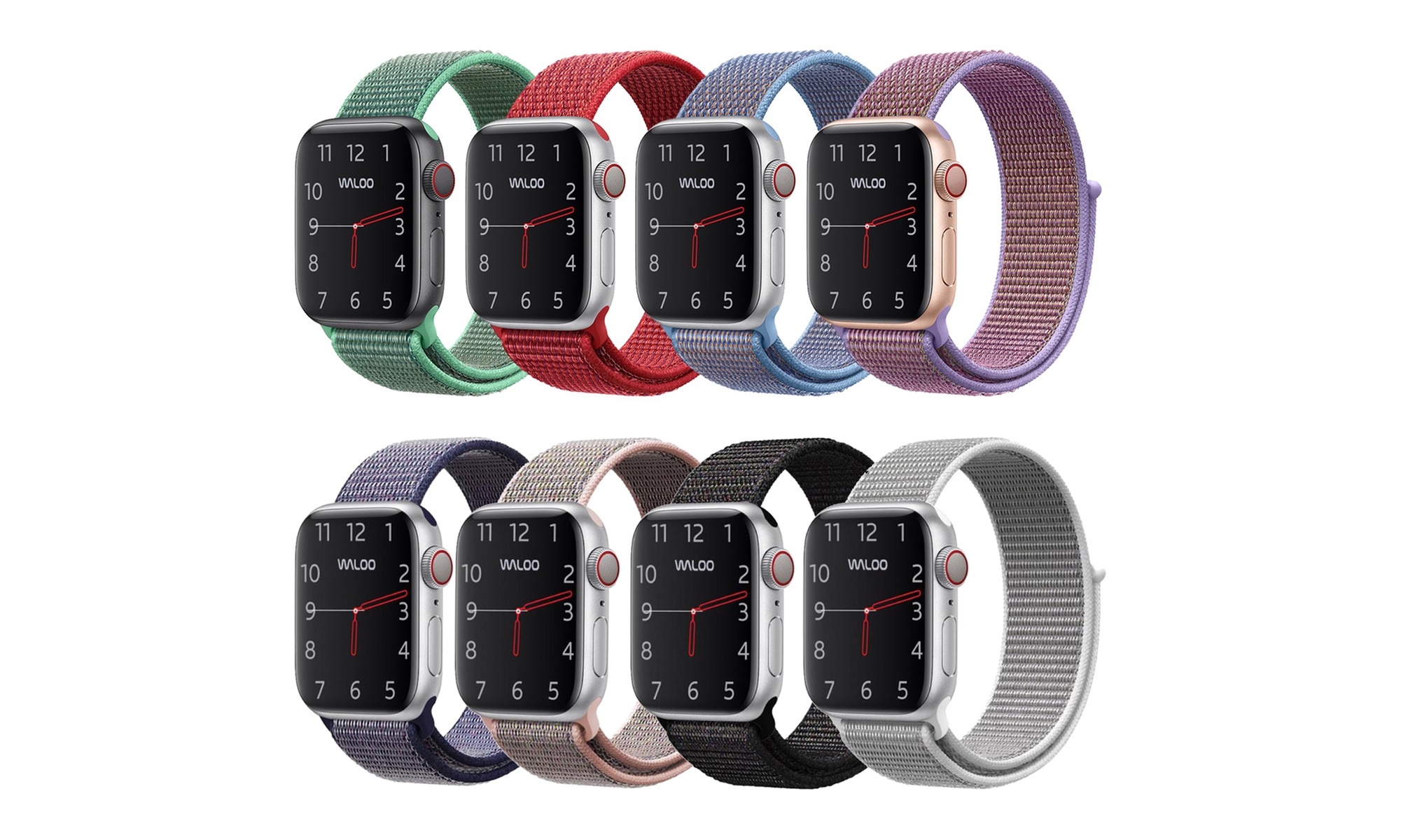 Waloo Sport Loop Breathable Nylon Weave Band for Apple Watch All Series