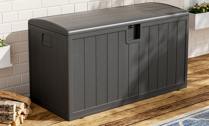 Image 15: HDPE Heavy-Duty Water-Resistant Rattan-Effect Deck Box