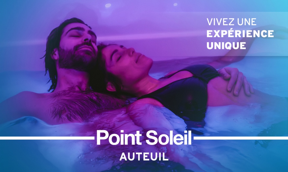 Flottaison & bien-être en solo ou duo au Point Soleil Auteuil