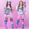 Image 5: Two Packs of Stitch-Inspired Funky Socks in Blue and Pink Design