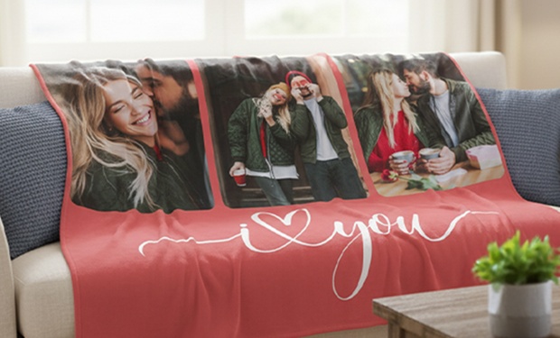 Premium plush custom photo blanket