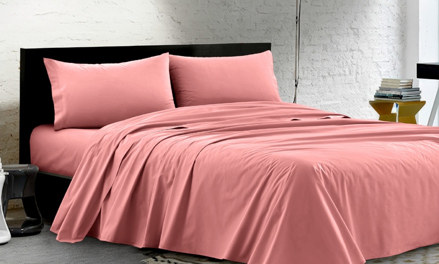 Image 4: Completo letto matrimoniale in 100% cotone percalle