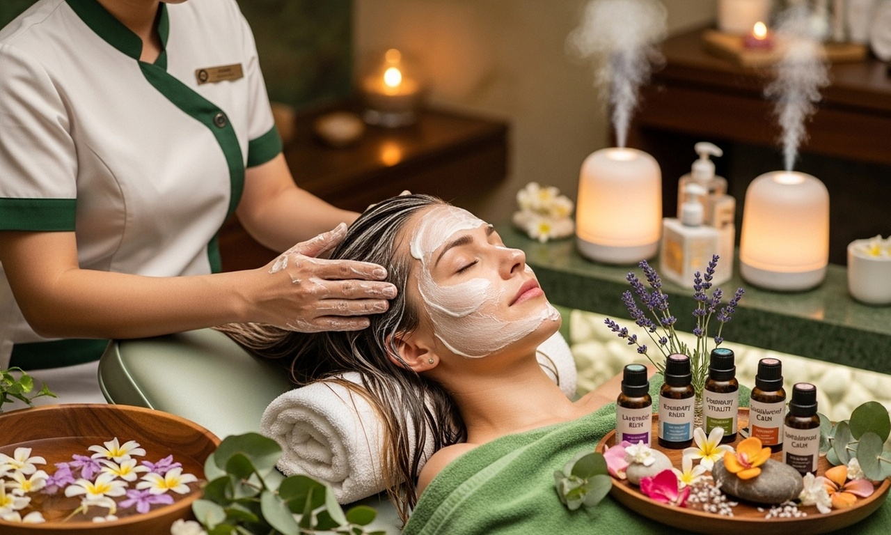 60, 90 or 115-Min Head Spa with Aromatherapy, Facial, or Acupressure