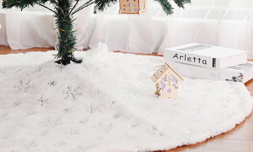 Image 3: Tappeto copribase per albero di Natale Bakaji