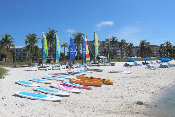Kayak, paddleboard, and Hobie cat at Smathers Beach
