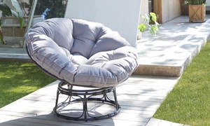 Brown Steel Swivel Moon Chair