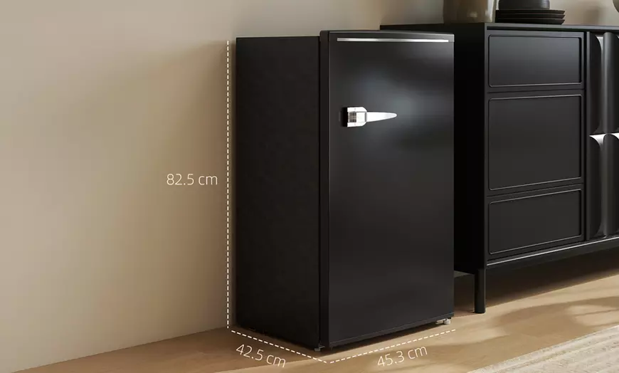 Image 10: Homcom Under Counter Fridge 85L Small Retro Refrigerator