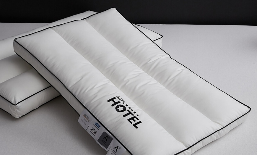 Image 23: 100% Cotton Five Star Hotel Pillow 2 Pack Set