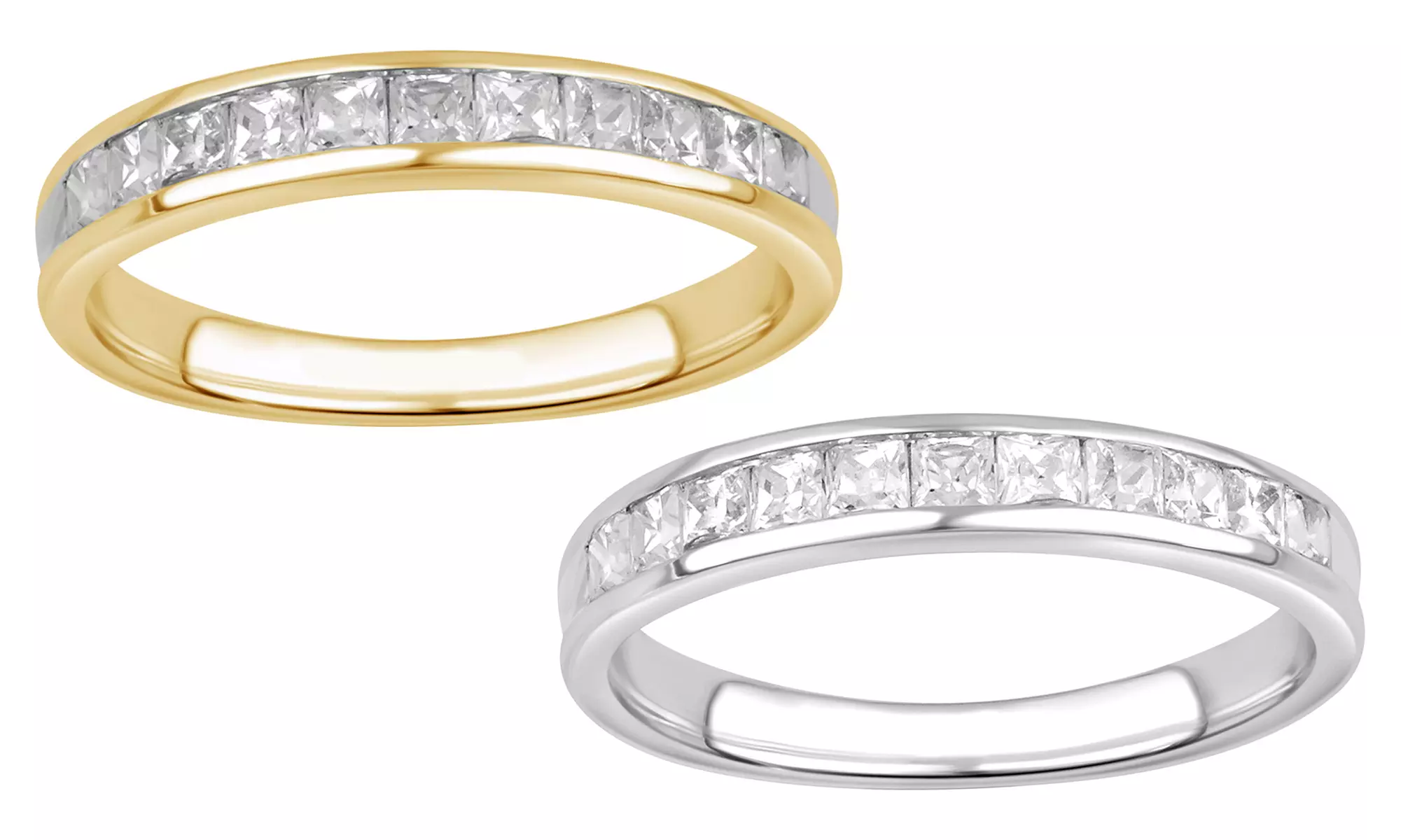 1/2 CTTW Princess Diamond Wedding Band in 10K Solid Gold by Brilliant Diamond - Primary Image