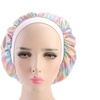 Image 2: Women Satin Night Sleep Cap Hair Bonnet Hat Silk Head Cover Wide Elastic Band
