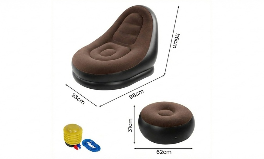 Image 4: Fauteuil gonflable avec repose-pieds
