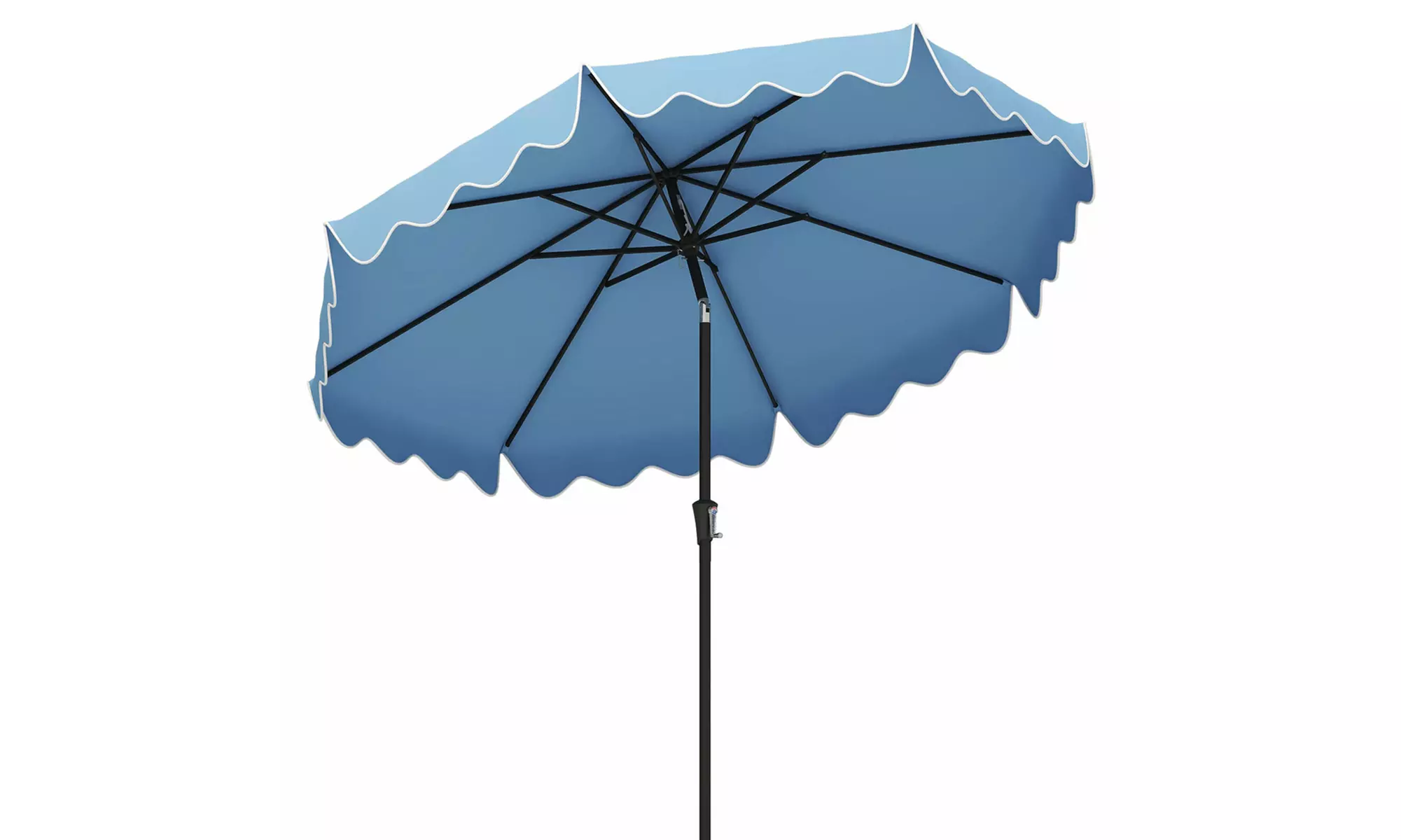 Costway 9 ft Patio Umbrella Two-Tier Market Table Umbrella Sun-Protective Canopy