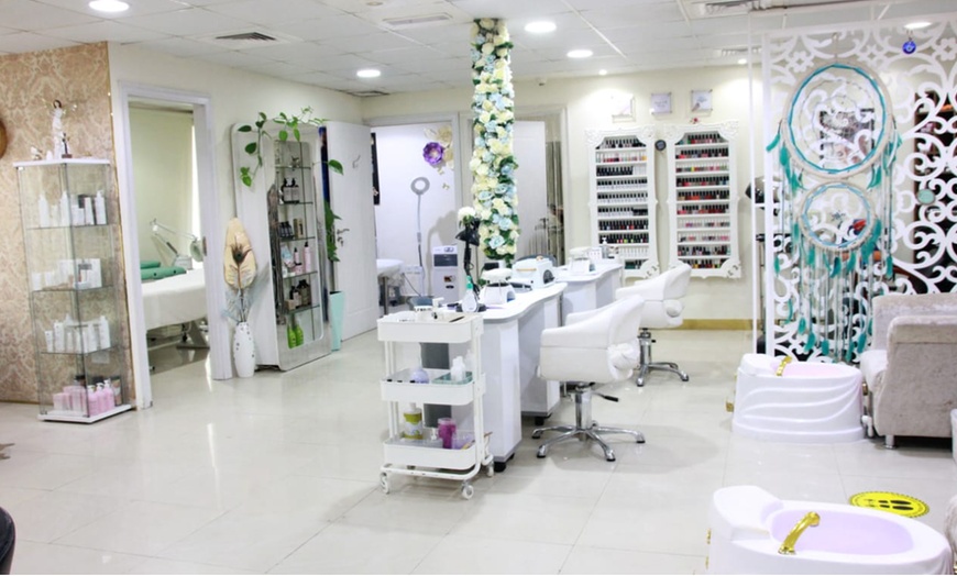Image 1: Mani-Pedi, Blowdry & Russian Nail Extensions