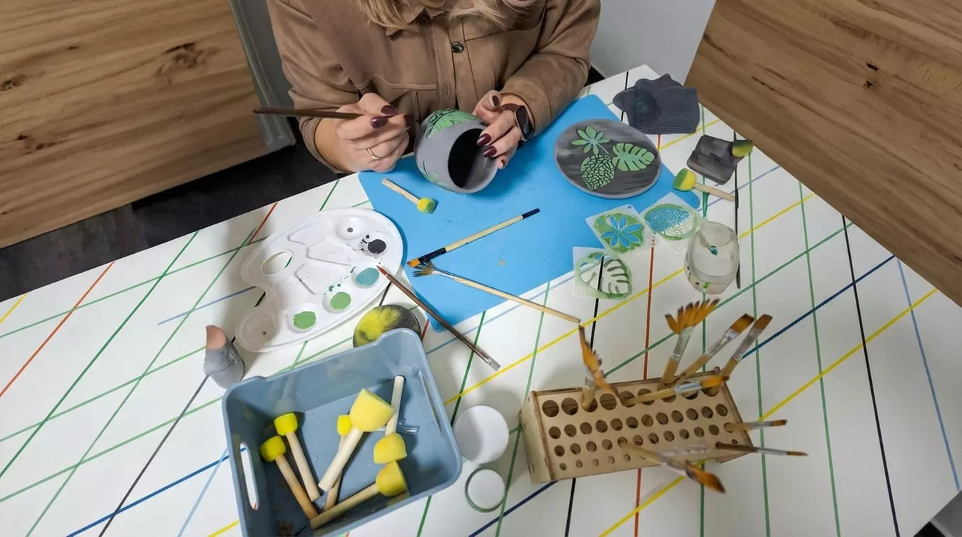 Kreativer Keramik-Workshop „2er-Frühstücksset“ für 1 oder 2 Personen