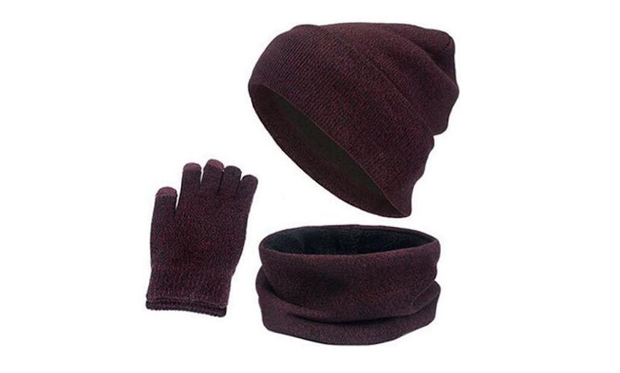 Image 3: 1x oder 2x 3-tlg. Set aus Wintermütze, Schal & Touchscreen-Handschuhen