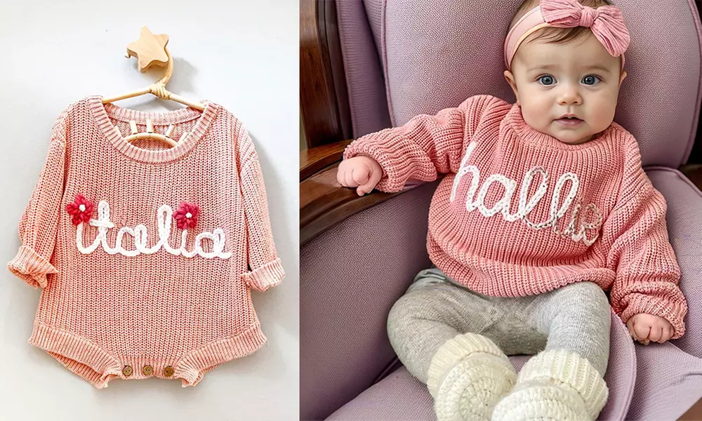 Bestickter Baby-Pullover nach Wahl