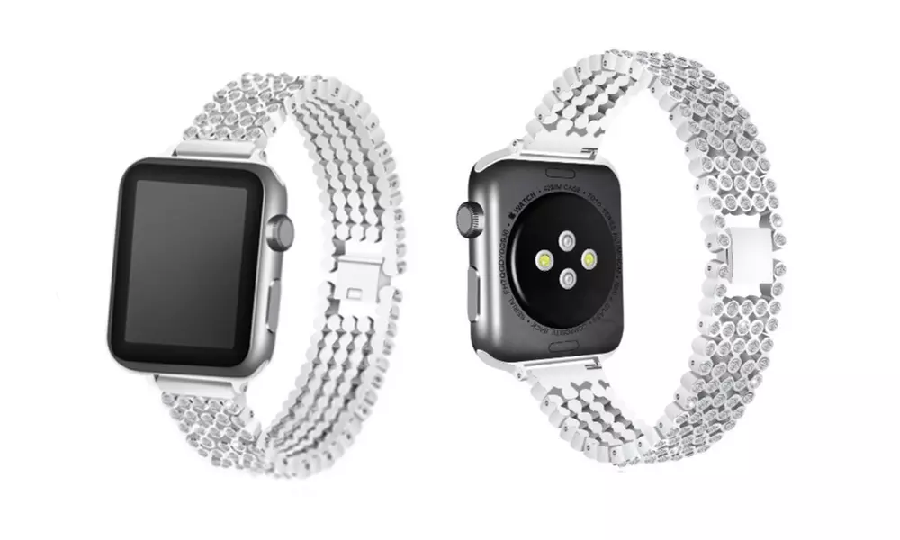 Rhinestone-Studded Metal Replacement Band for 38mm Apple Watch - Second Medium