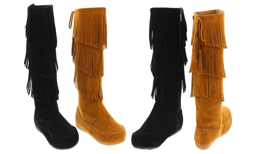 mata fringe booties