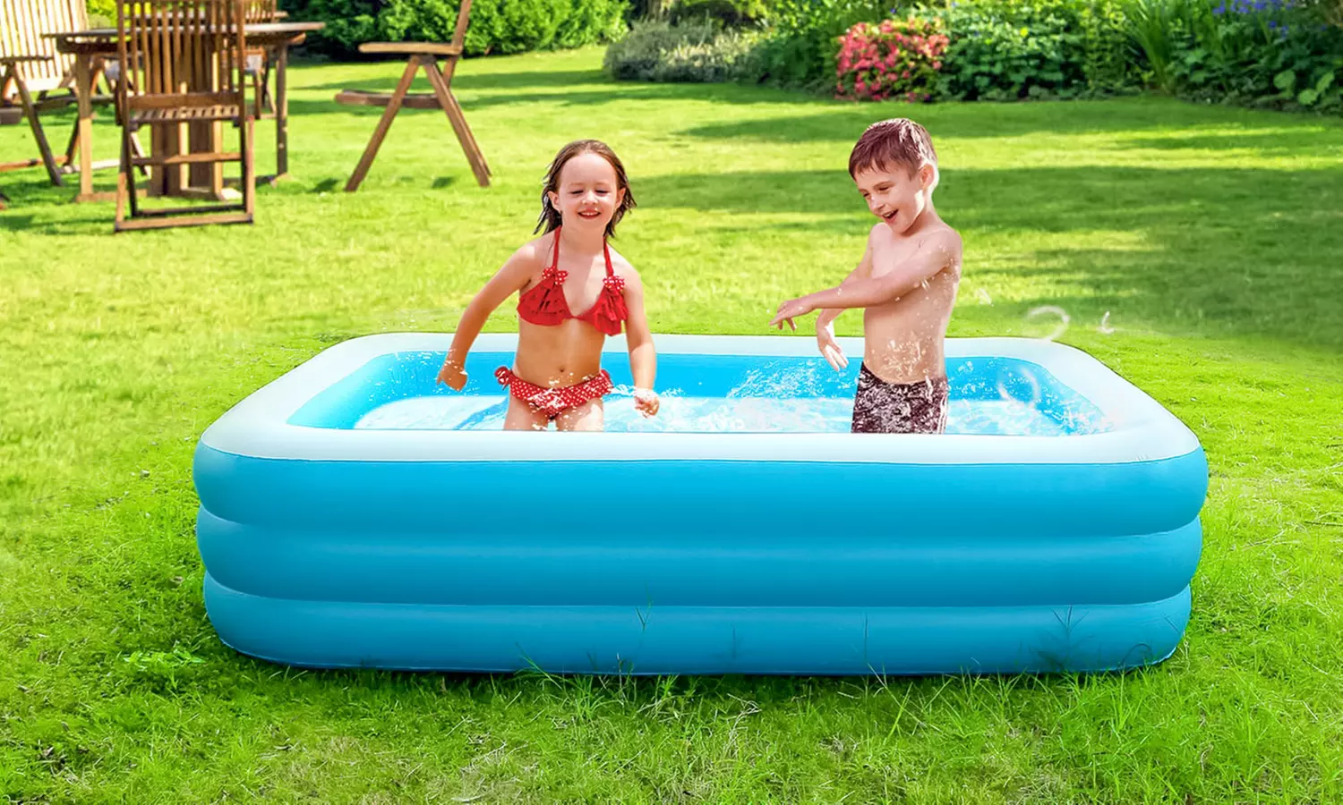 CoolWorld Inflatable Swimming Pool Blowup Family Pool - 120" x 70" x 24"
