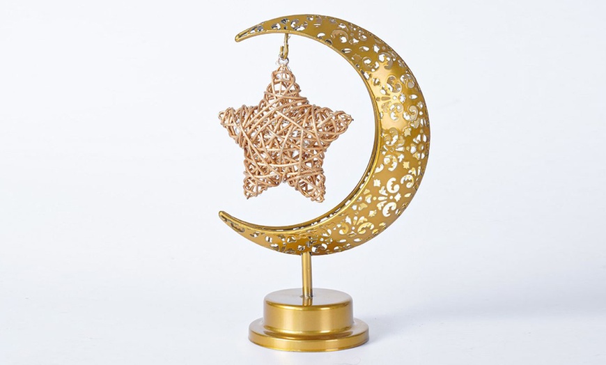 Image 4: LED Iron Hollow-Out Star and Moon Night Lights