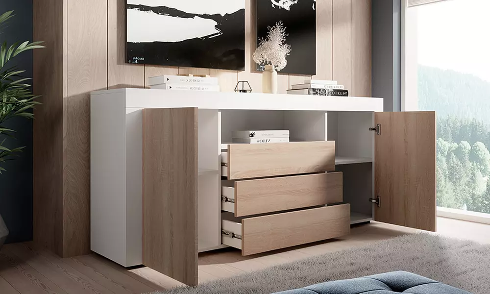 Credenza Yanis con 3 cassetti e 2 ante