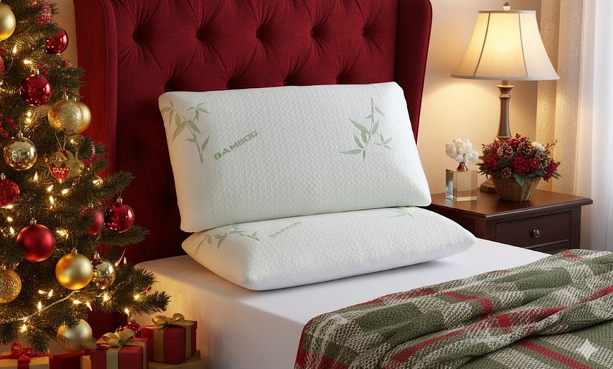 Image 1: Bamboo Memory Foam Pillows
