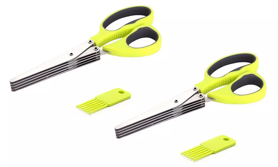 Multipurpose Kitchen Shears with 5 Stainless-Steel Blades and Cleaning Comb (1- or 2-Pack) - Second Medium