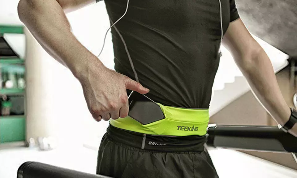 Lauf-/Fitnessgürtel mit Aufbewahrungstasche in Blau, Grün oder Pink - Primary Image