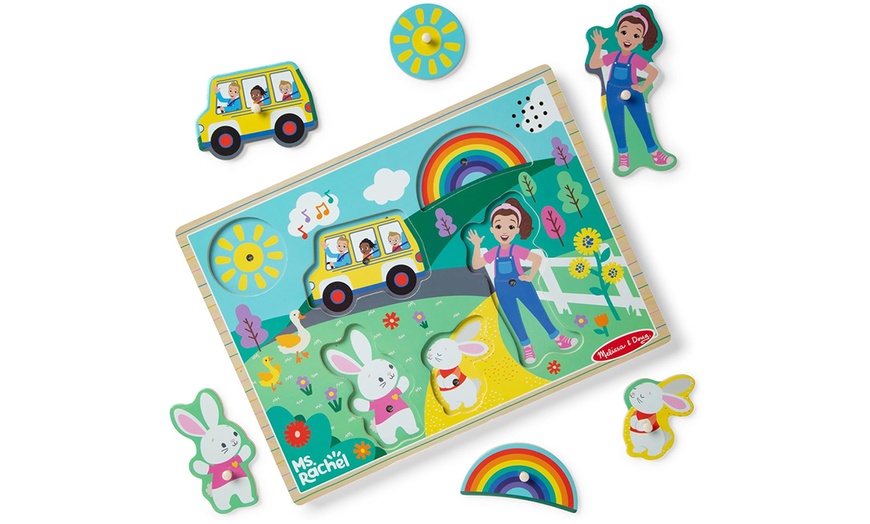 Image 2: Ms.Rachel Inspired Wooden Song Peg Puzzle Toy