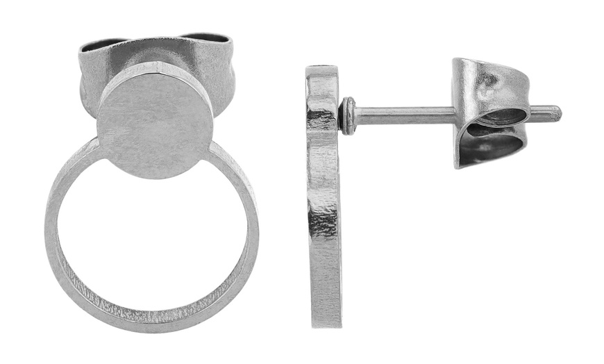Image 33: Akzent Edelstahl-Ohrstecker für Damen