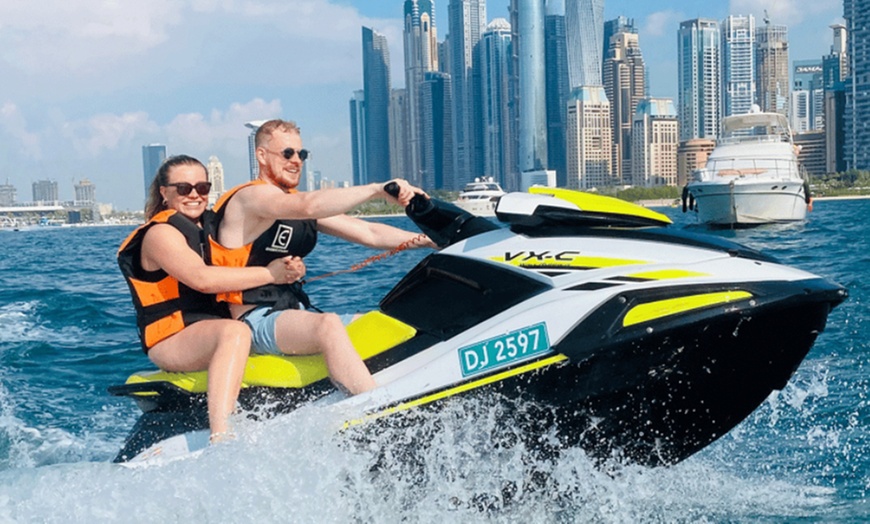 Image 1: Thrilling 30, 60, or 90-Minute Jet Ski Rental for Two People in Dubai